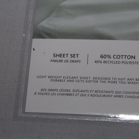Lacoste Solid Sheet 4 Piece Grey 60% Cotton 40% Blended Polyester - Picture 10 of 12